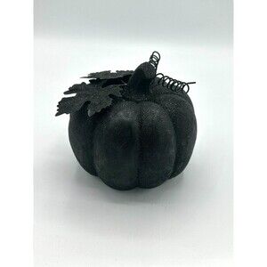 Halloween Black Glitter Ceramic Pumpkin